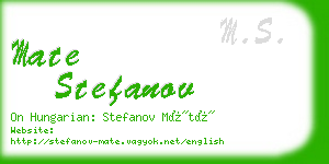 mate stefanov business card